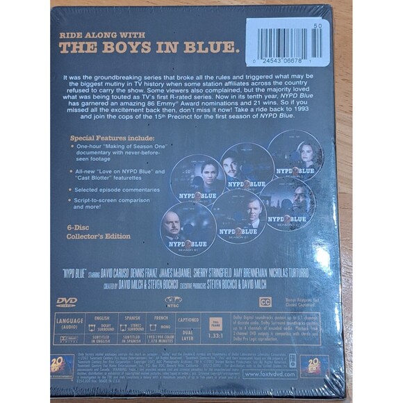 NYPD Blue Season 1 (DVD, 2003, 6-Disc Set) NEW and Sealed Cop Police Drama - Picture 3 of 4